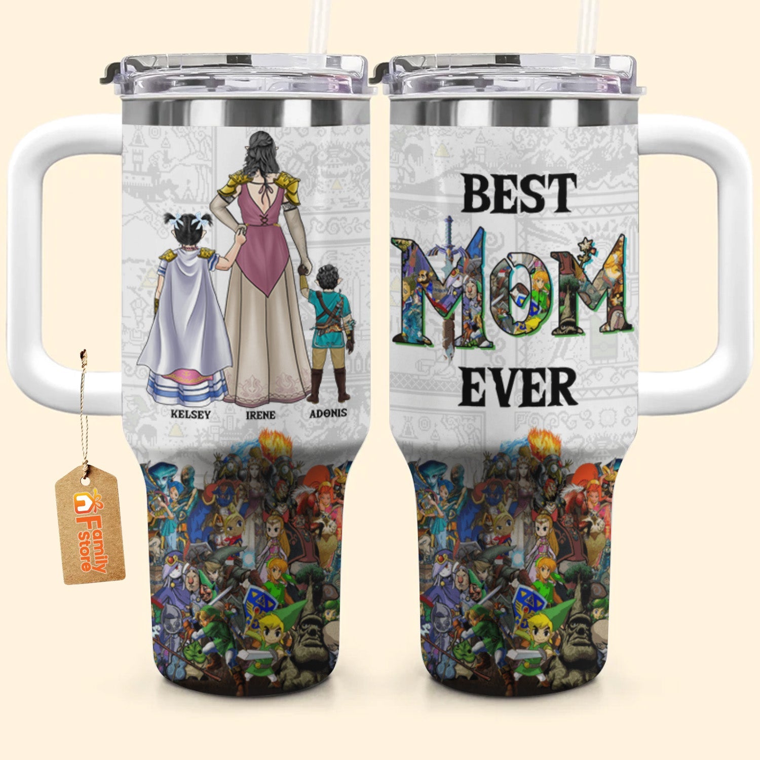 Personalized 40oz Tumbler Best Mom Ever Gift Idea | Drinkware