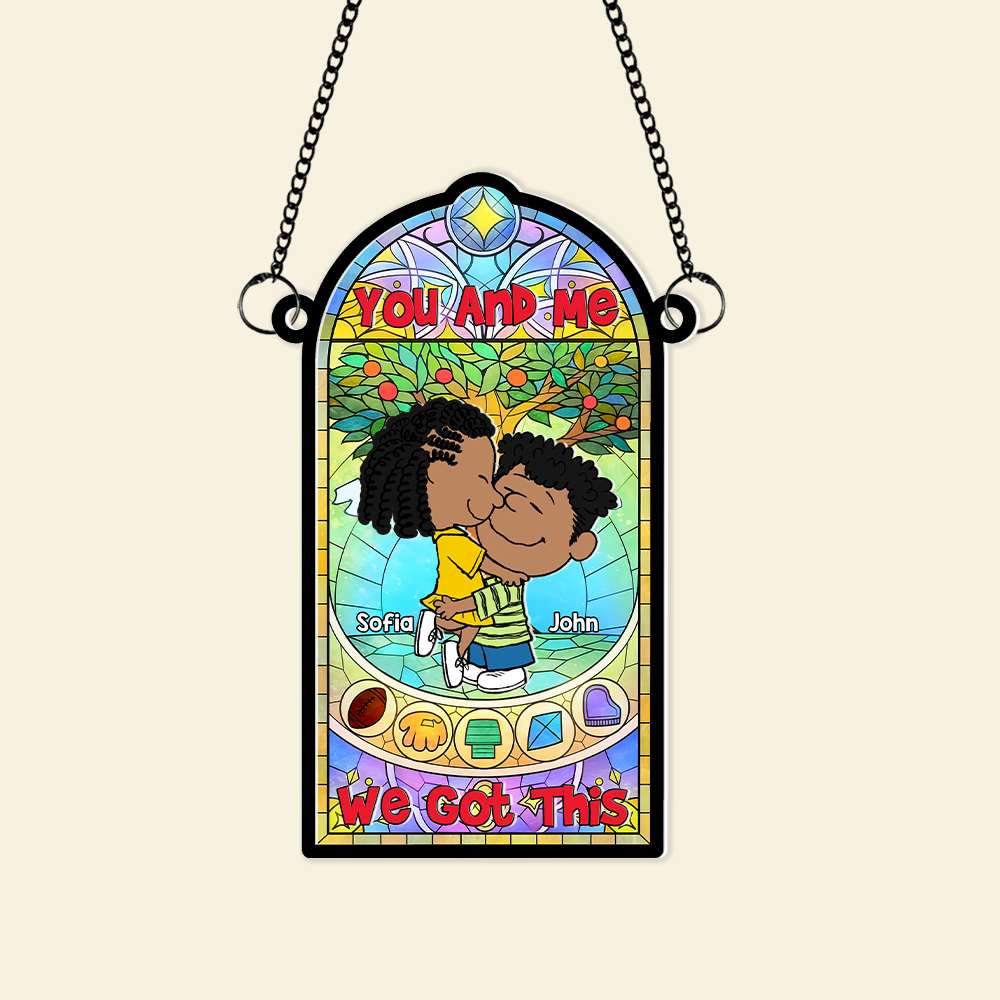 Personalized Suncatcher Ornament Couples Gift Window Decor