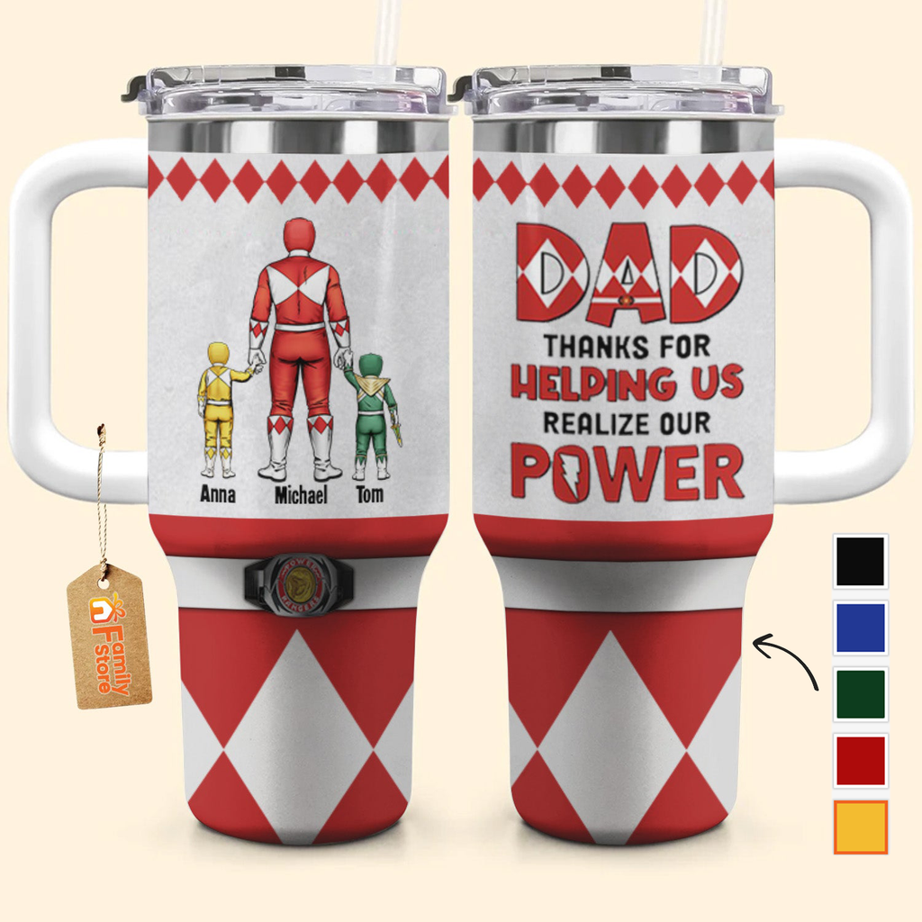 Personalized Power Ranger Tumbler Cup Gift for Dad | 40oz