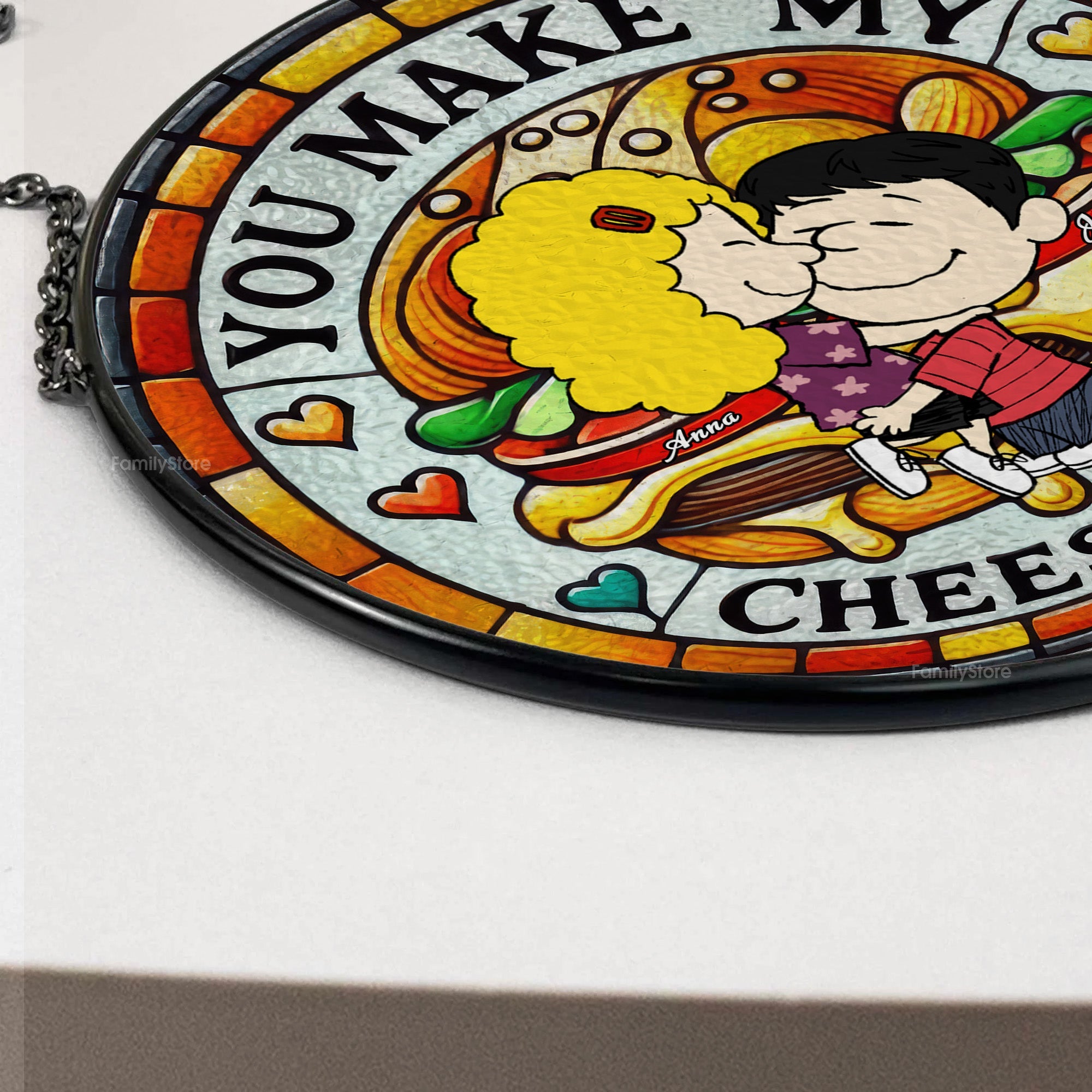Personalized Stained Glass Suncatcher Custom Couple Gift