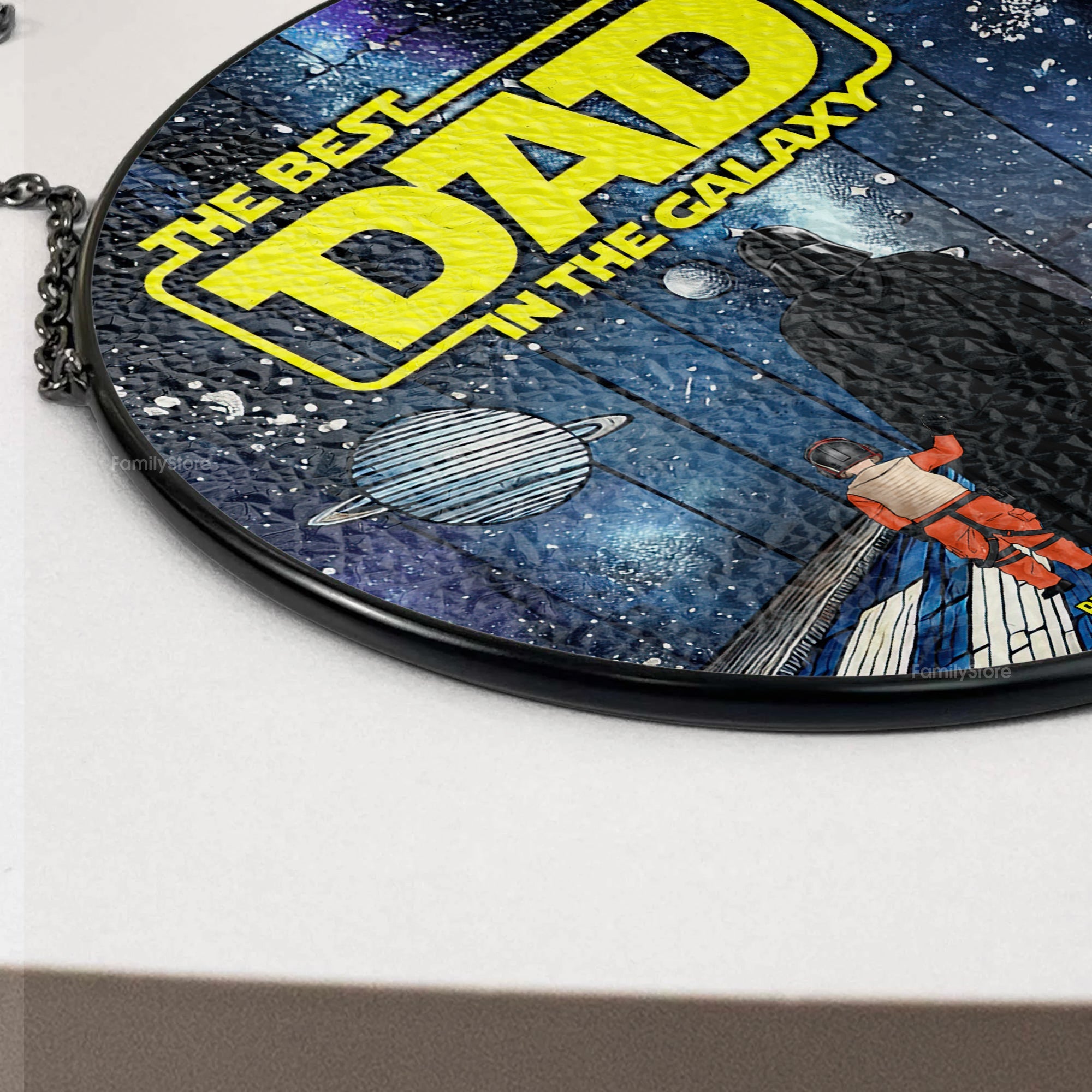 Personalized Stained Glass Suncatcher for Dad Gift - Best Dad in the Galaxy