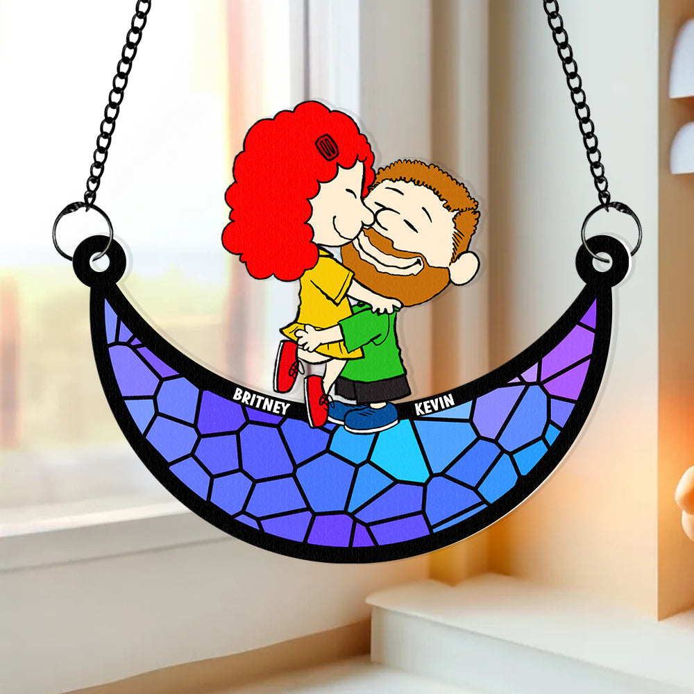 Personalized Window Hanging Suncatcher Ornament Gift for Couple