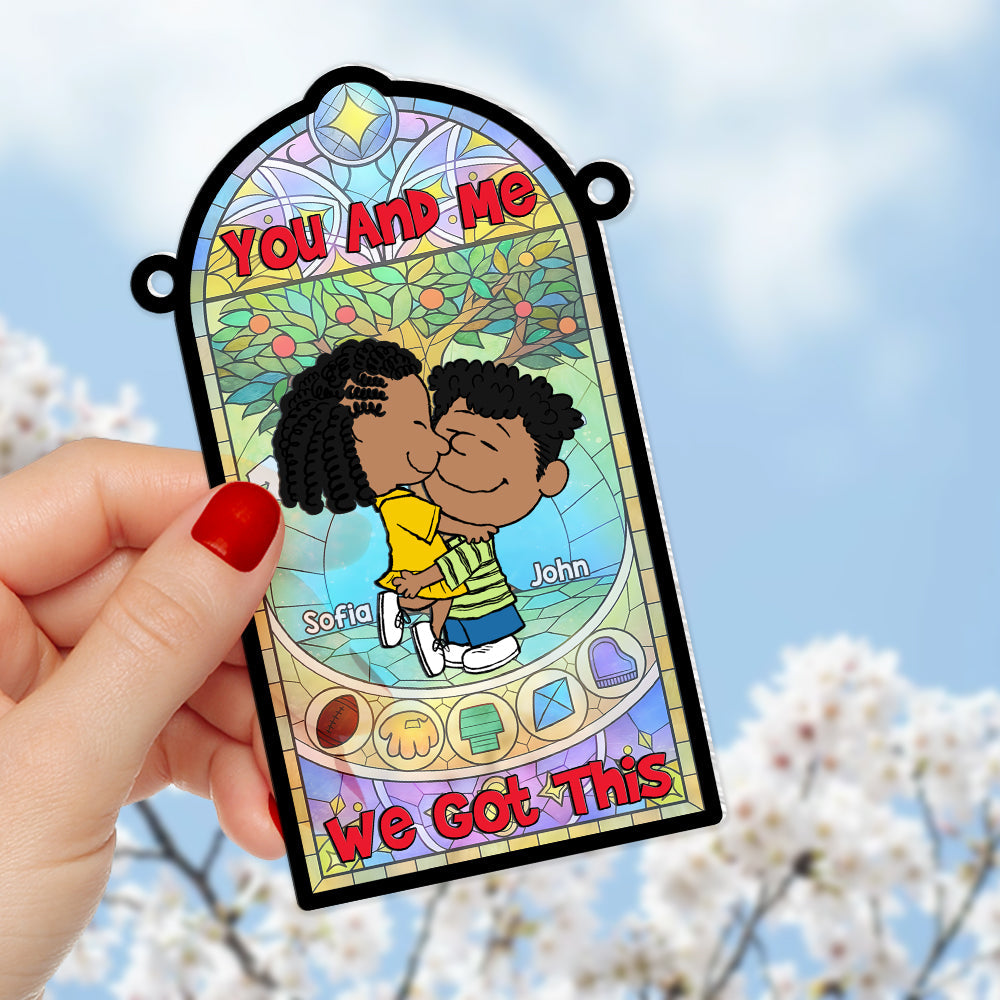 Personalized Suncatcher Ornament Couples Gift Window Decor
