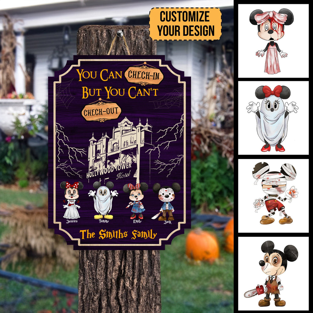 Personalized Shaped Wood Sign You Can Check-In Check-Out Gift