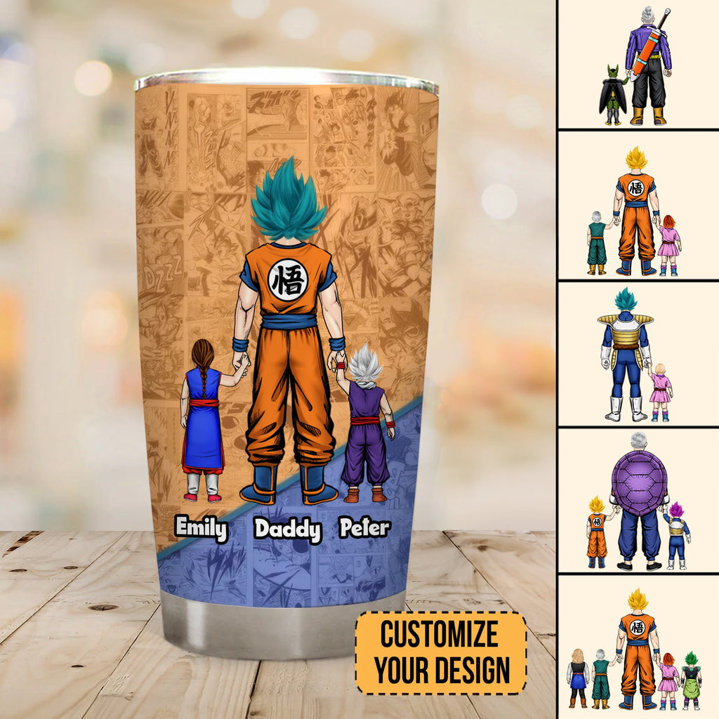 Personalized Superhero Dad Tumbler Custom Family Drinkware Gift