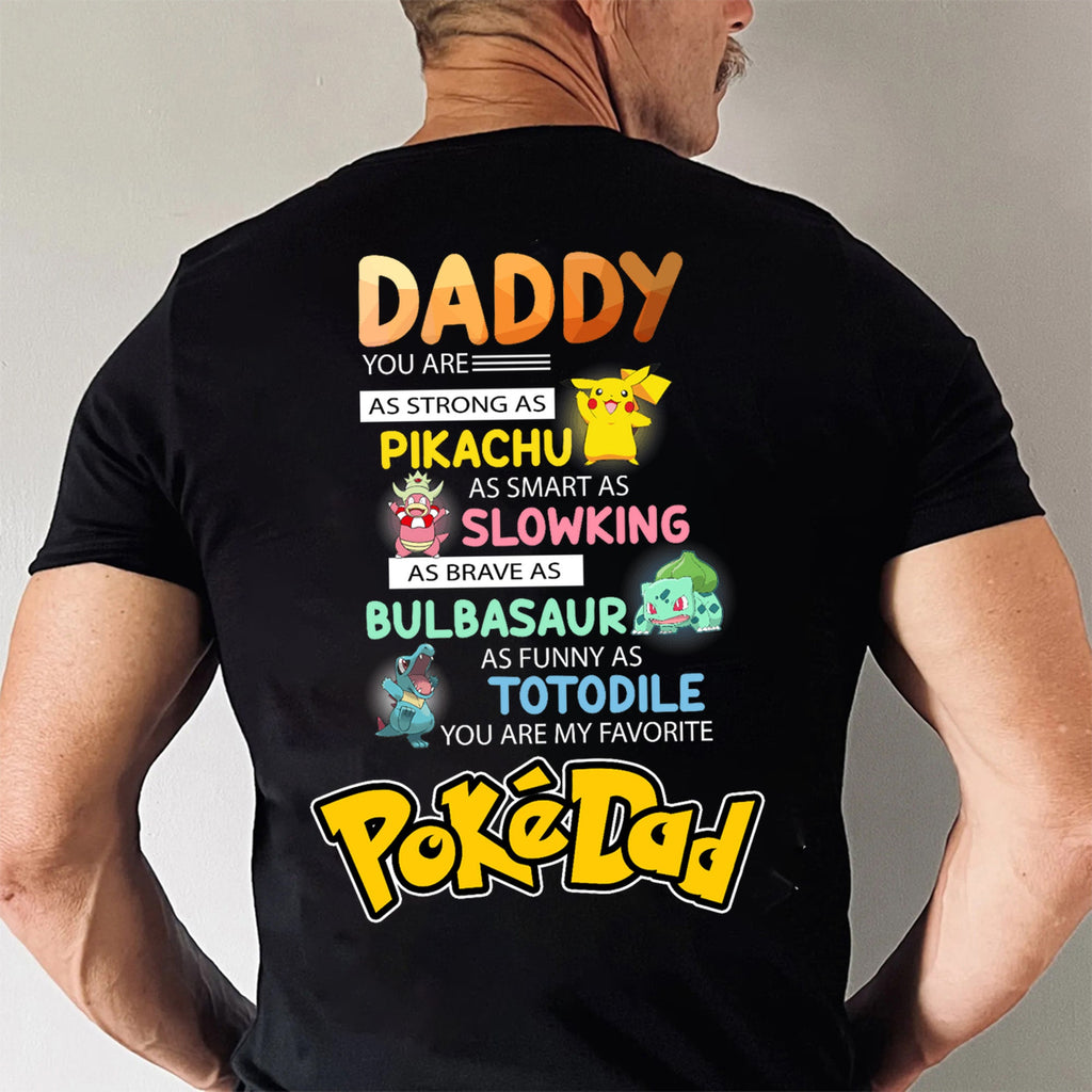 Personalized Pokémon Dad Shirt Gift for Father's Day | Custom Name Cotton Apparel GradoCreations