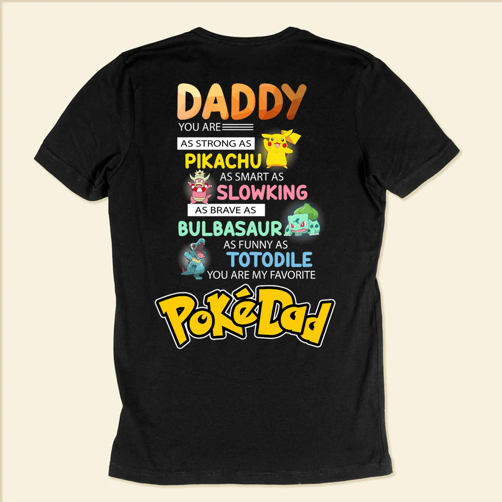 Personalized Pokémon Dad Shirt Gift for Father's Day | Custom Name Cotton Apparel GradoCreations
