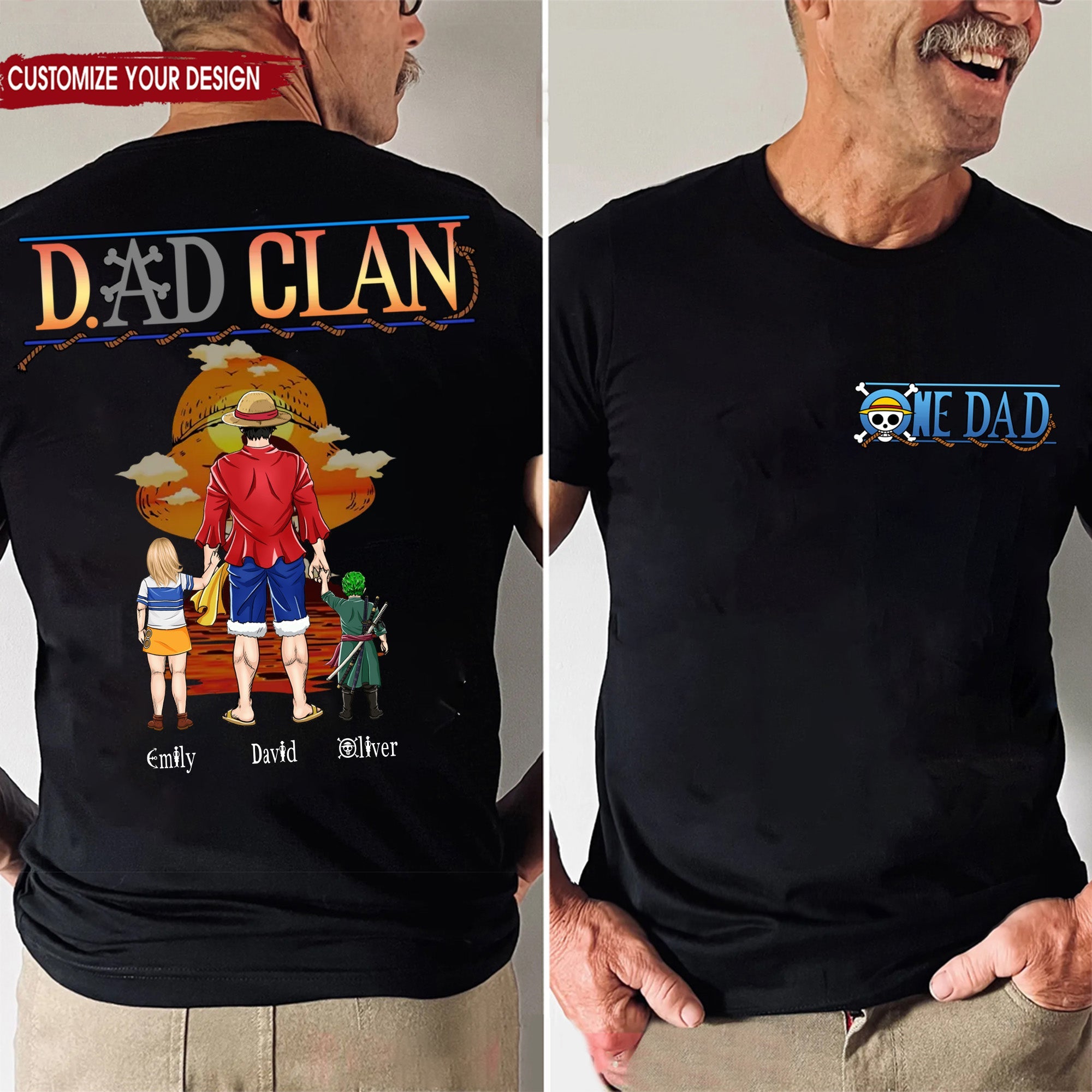 Personalized Pirate Adventure Shirt Custom Dad Clan Gift for Father's Day Cotton Apparel GradoCreations