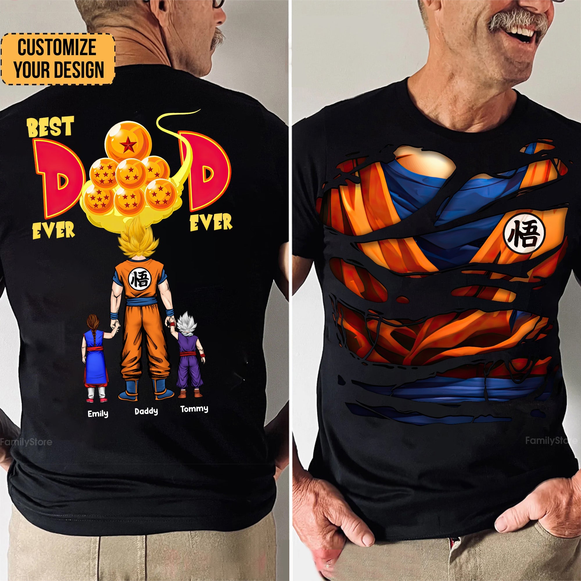 Personalized Best Dad Ever Shirt with Custom Name Gift for Dad