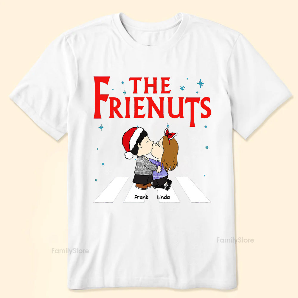 Personalized Cartoon Couple Shirt Custom Names for Christmas Gift
