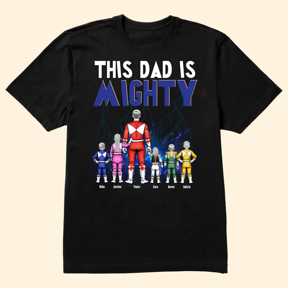 Personalized Mighty Morphin Power Rangers T-Shirt Gift for Dad