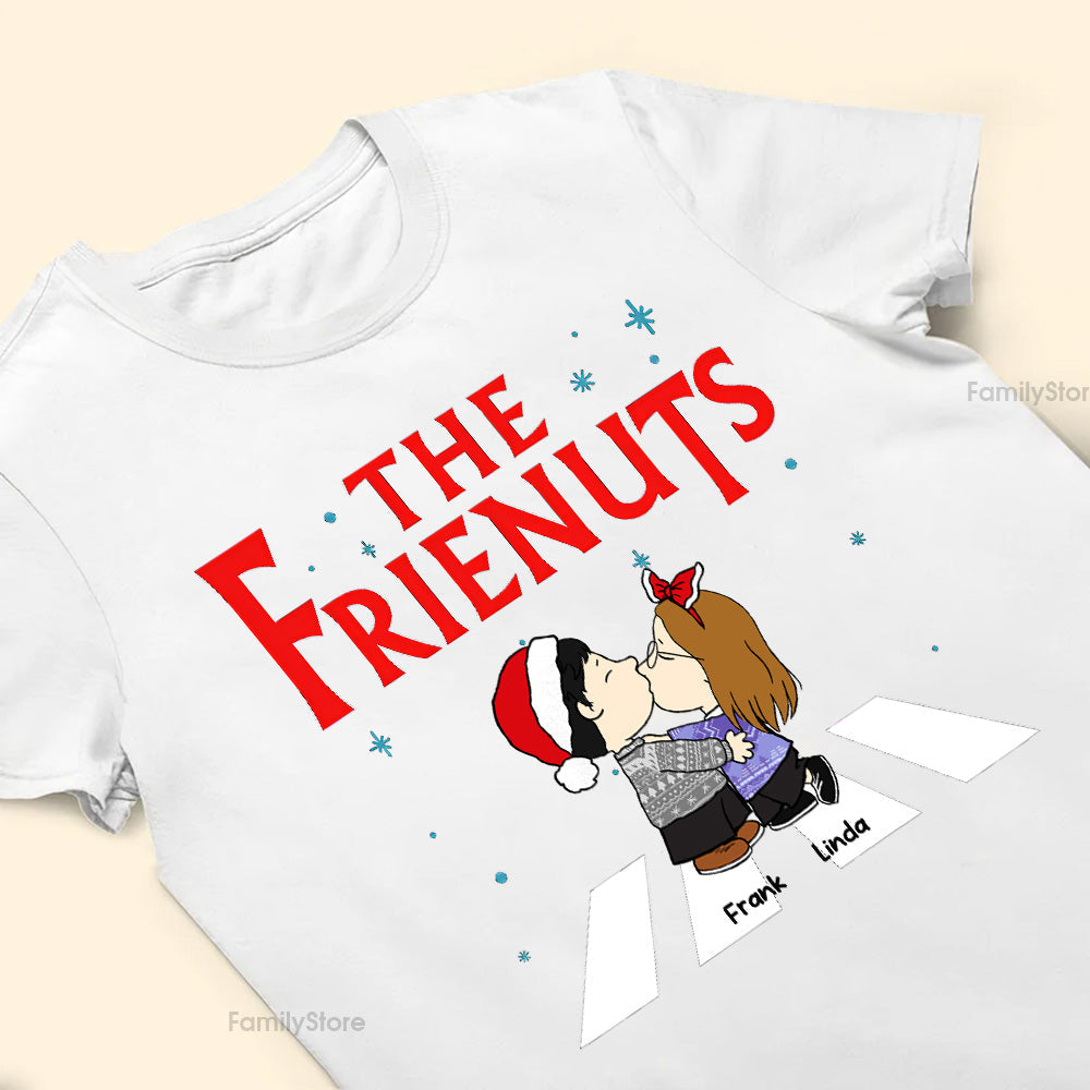 Personalized Cartoon Couple Shirt Custom Names for Christmas Gift