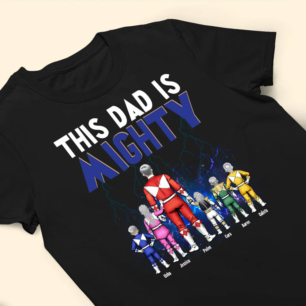 Personalized Mighty Morphin Power Rangers T-Shirt Gift for Dad