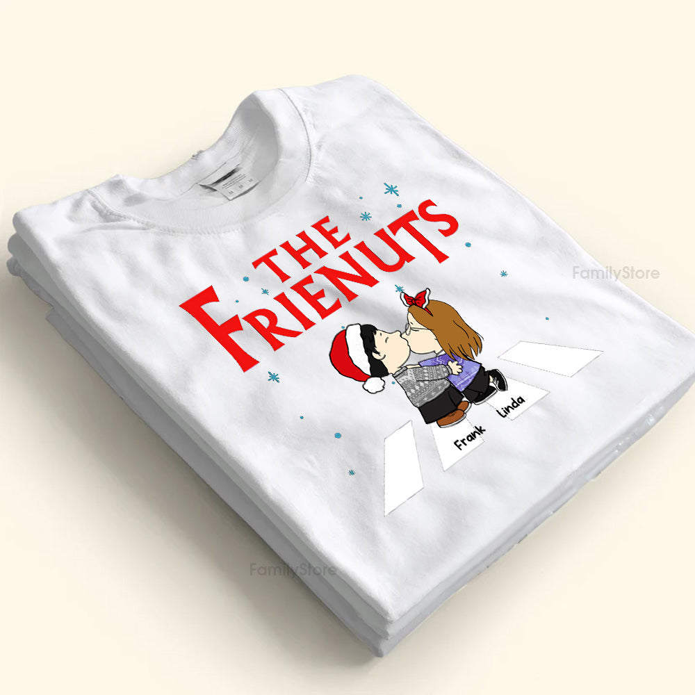 Personalized Cartoon Couple Shirt Custom Names for Christmas Gift
