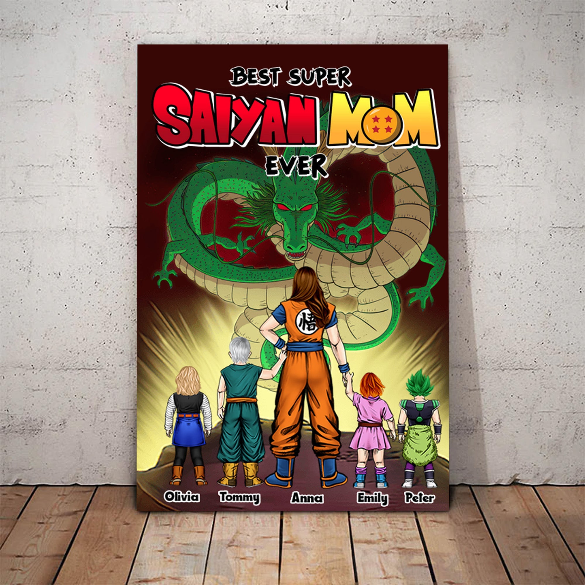 Personalized Saiyan Mom Canvas Poster Gift for Mom