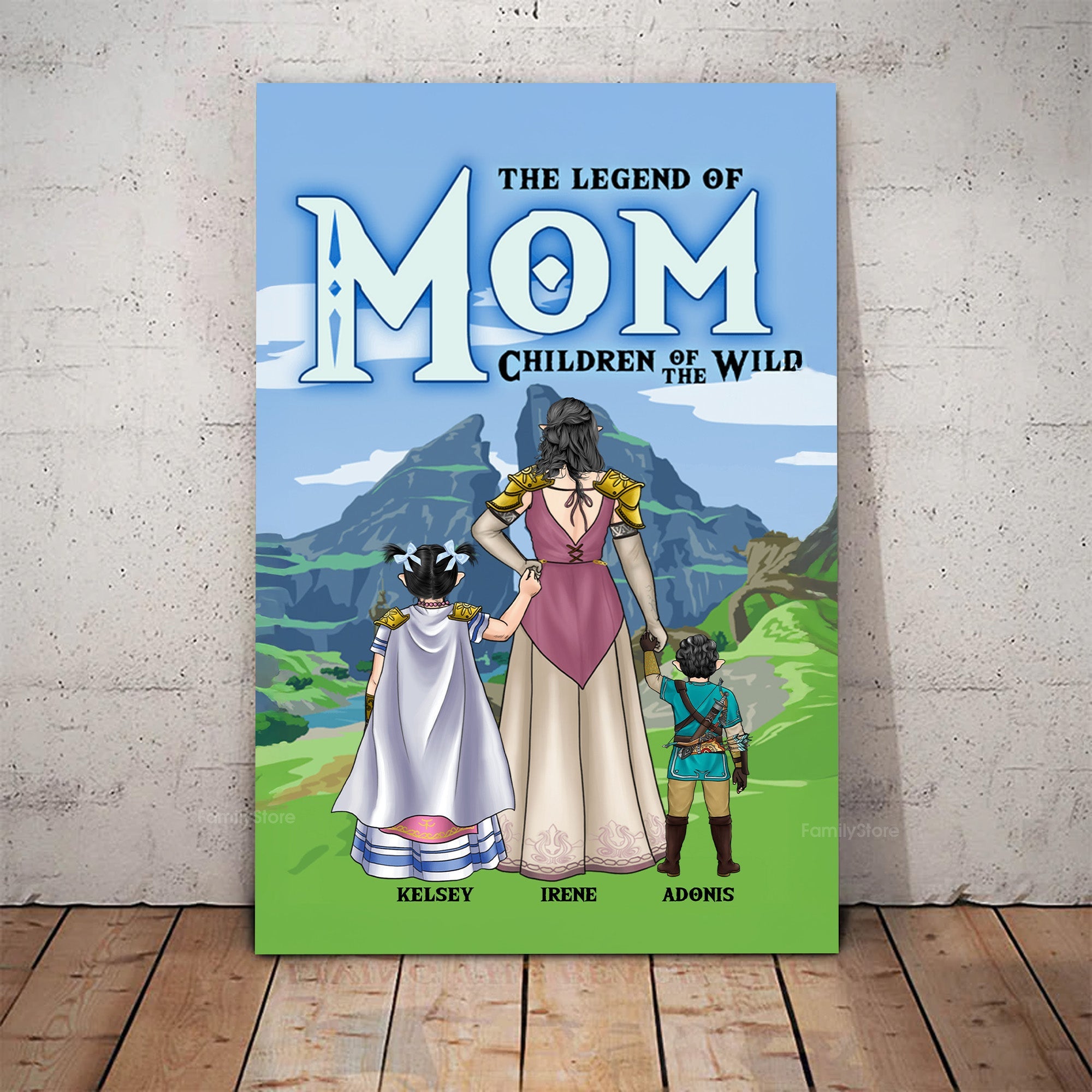 Personalized Canvas Poster for Mom Custom Family Art Gift