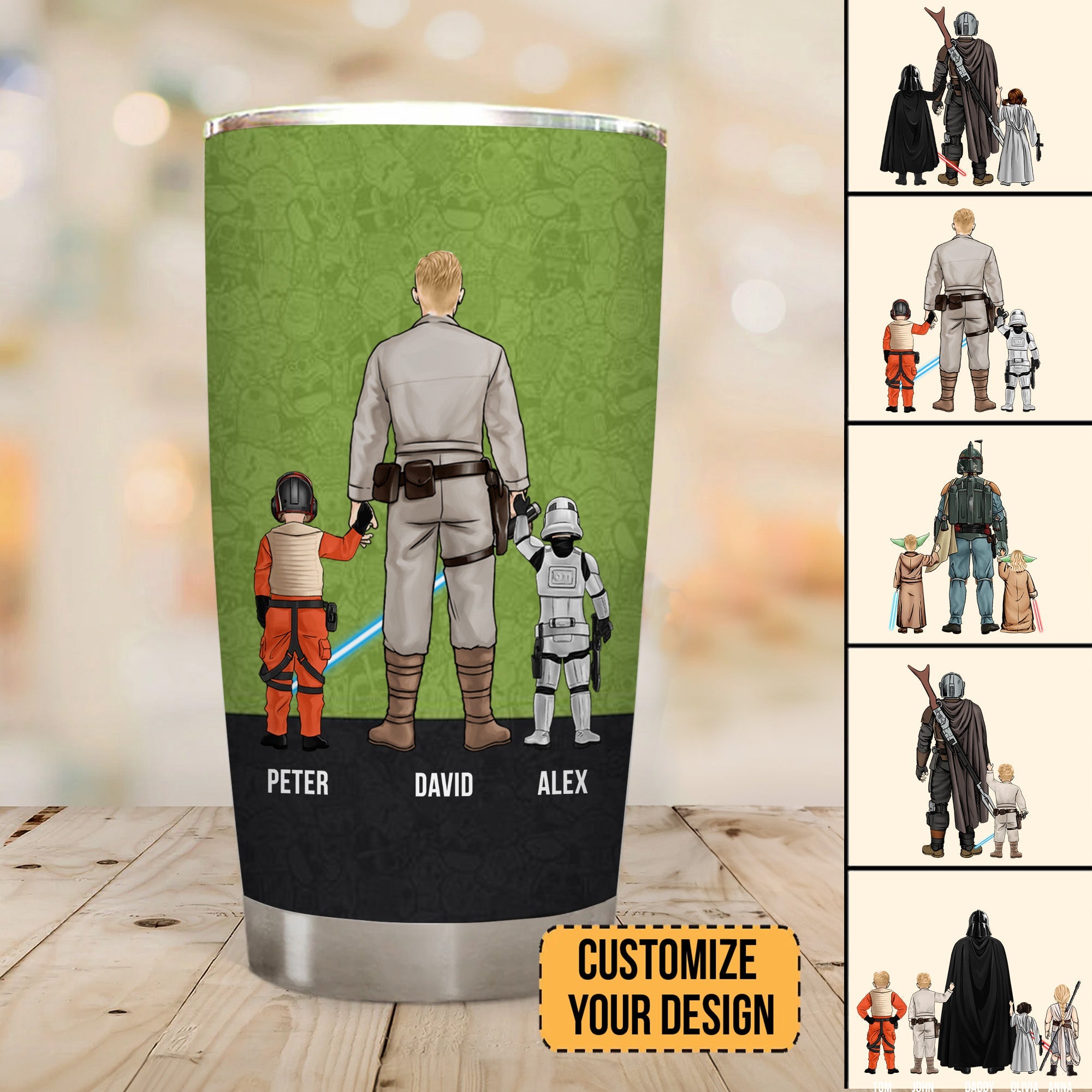 Personalized Jedi Master Dad Tumbler Custom Name Drinkware Gift