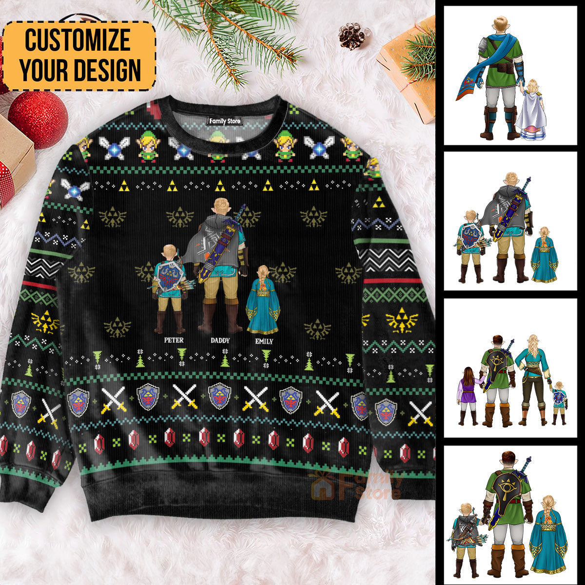 Personalized Ugly Sweater The Legend of Zelda Gift for Dad