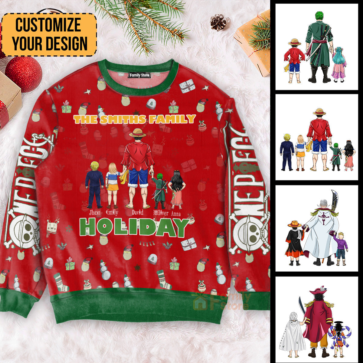 Personalized Christmas Ugly Sweater for Dad, Grandpa, Family Gift