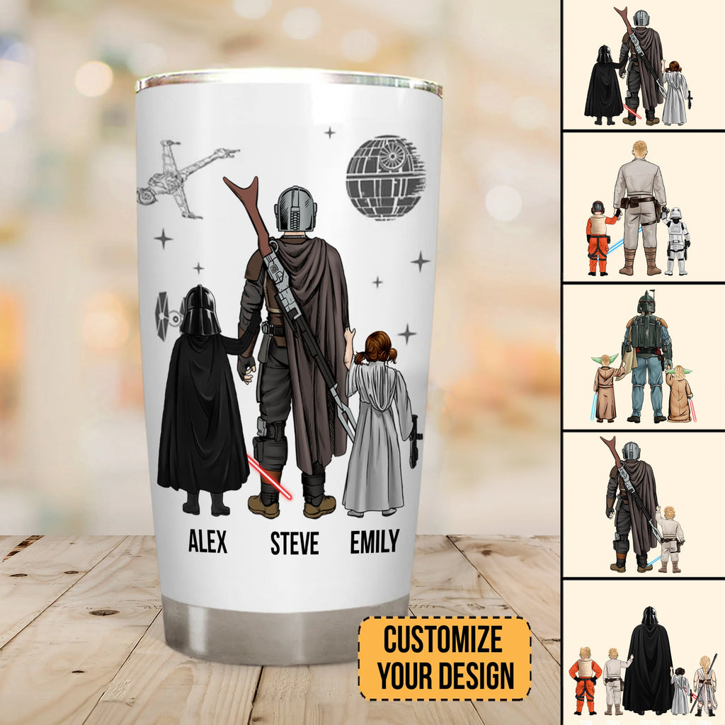 Personalized Star Wars Family Tree Tumbler Gift for Dad
