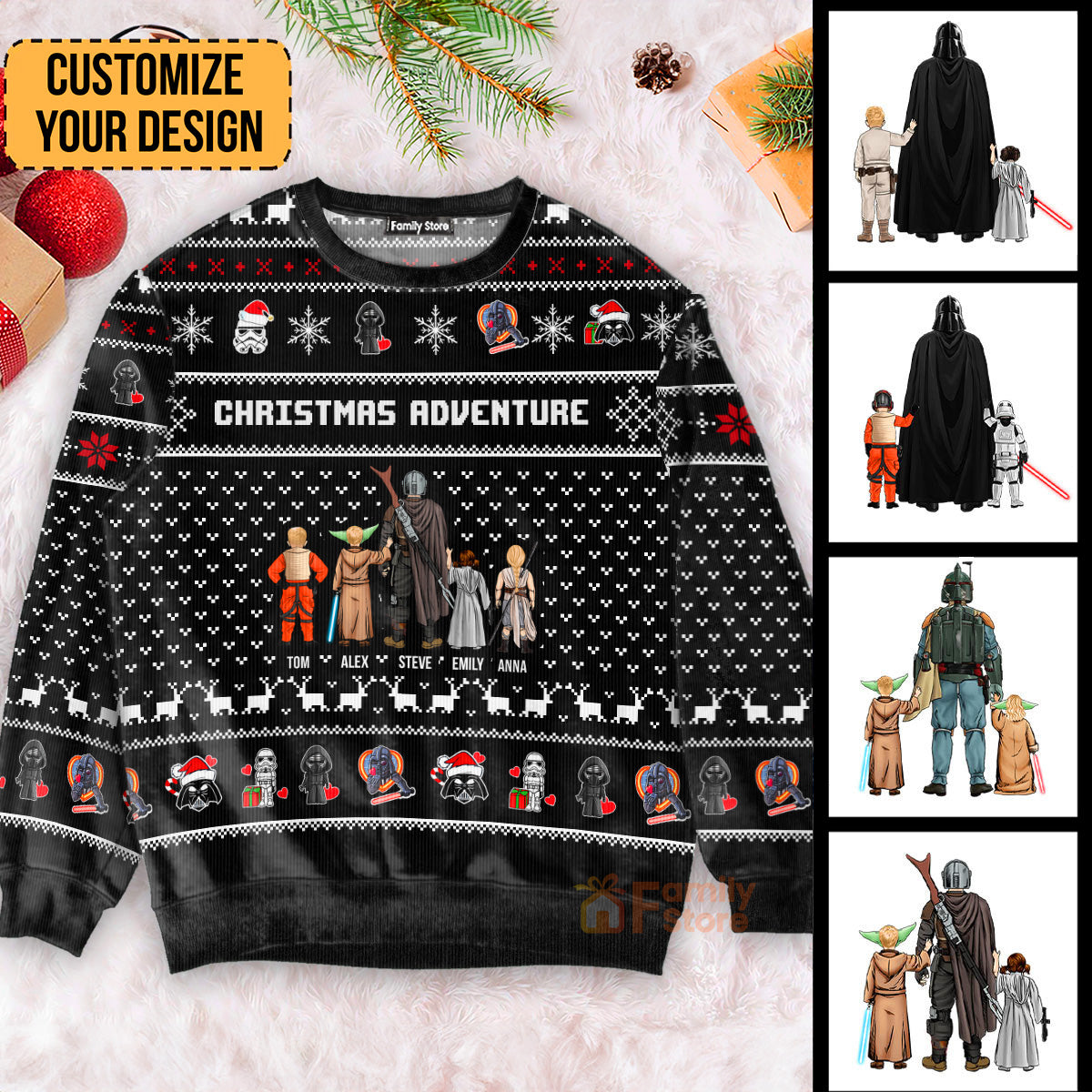 Personalized Ugly Christmas Sweater Gift for Dad, Grandpa, Husband