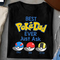 Personalized PokéDad T-Shirt Custom Name Gift for Dad Cotton Apparel GradoCreations