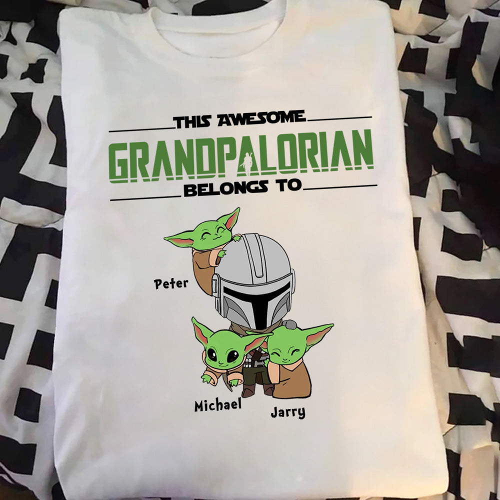 Personalized Baby Yoda Grandpalorian T-Shirt Gift for Dad Cotton Apparel GradoCreations