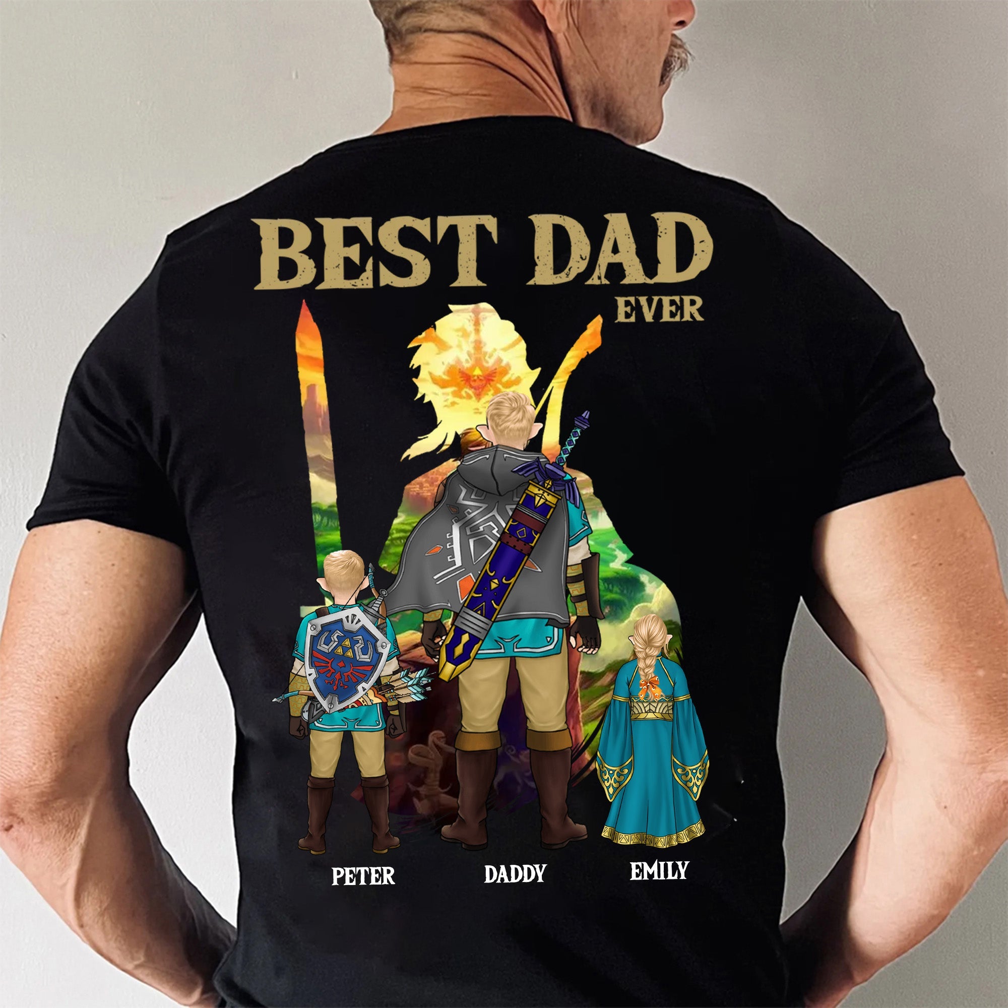 Personalized Legend of Zelda Best Dad T-Shirt Gift for Father's Day Cotton Apparel GradoCreations