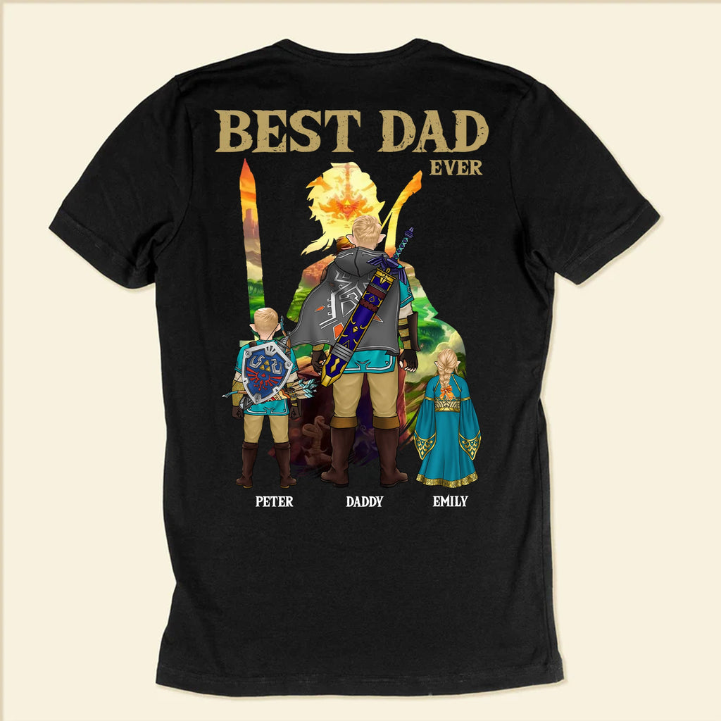 Personalized Legend of Zelda Best Dad T-Shirt Gift for Father's Day Cotton Apparel GradoCreations