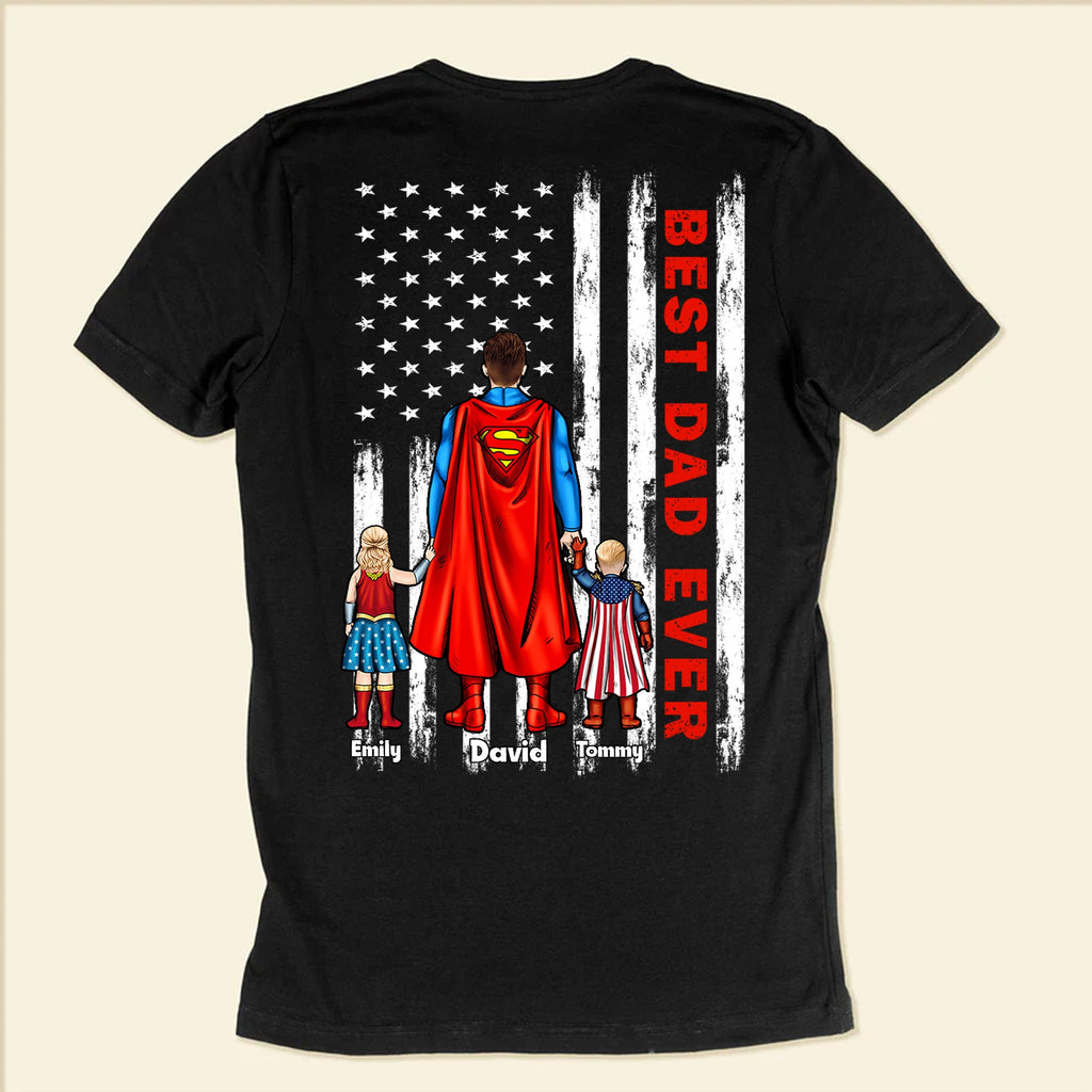 Personalized Superhero Shirt for Dad - Father's Day Gift Cotton Apparel GradoCreations