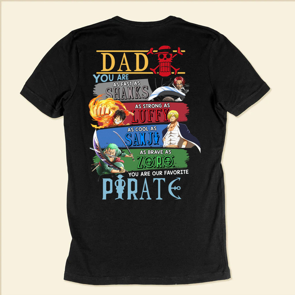 Personalized Pirate Dad Shirt Custom Name Gift for Father's Day Cotton Apparel GradoCreations