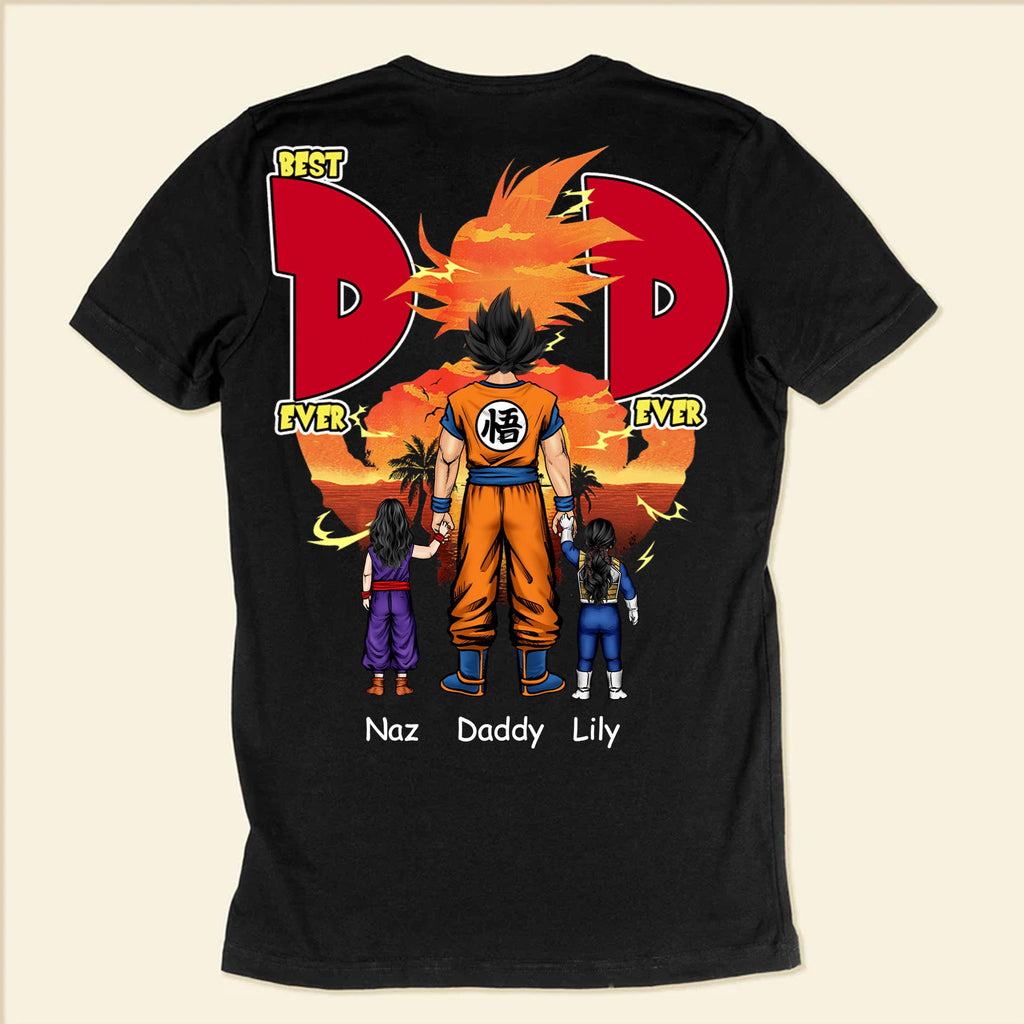 Personalized Best Dad Ever T-Shirt Custom Name Gift for Dad