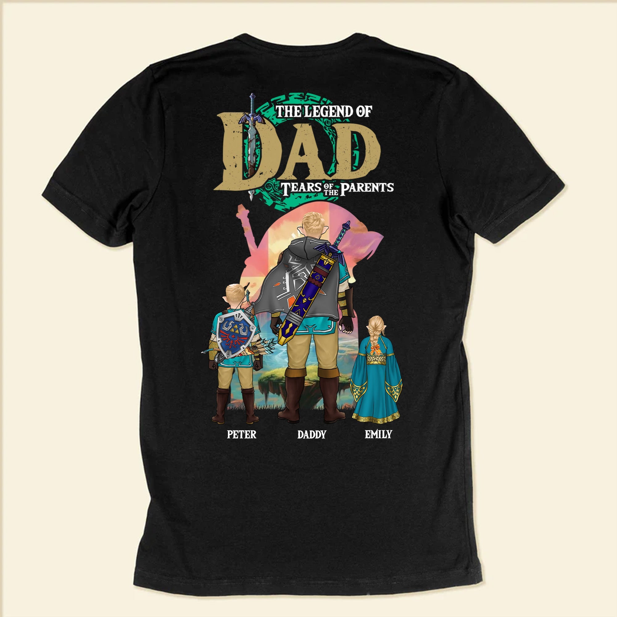 Personalized Legend of Zelda Dad Shirt Gift for Father's Day Cotton Apparel GradoCreations