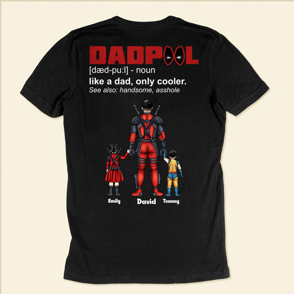 Personalized Dadpool Superhero Shirt Gift for Father's Day Cotton Apparel GradoCreations