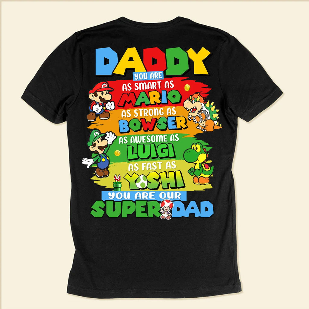 Personalized Father's Day Shirt Super Daddio Custom Name Gift for Dad Cotton Apparel GradoCreations