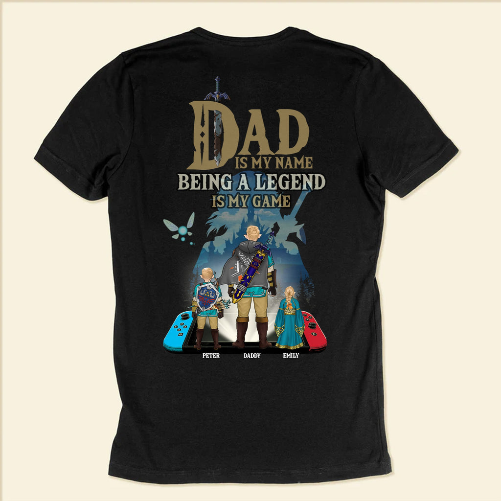 Personalized Legend Zelda Dad Shirt Custom Name Gift for Father's Day Cotton Apparel GradoCreations