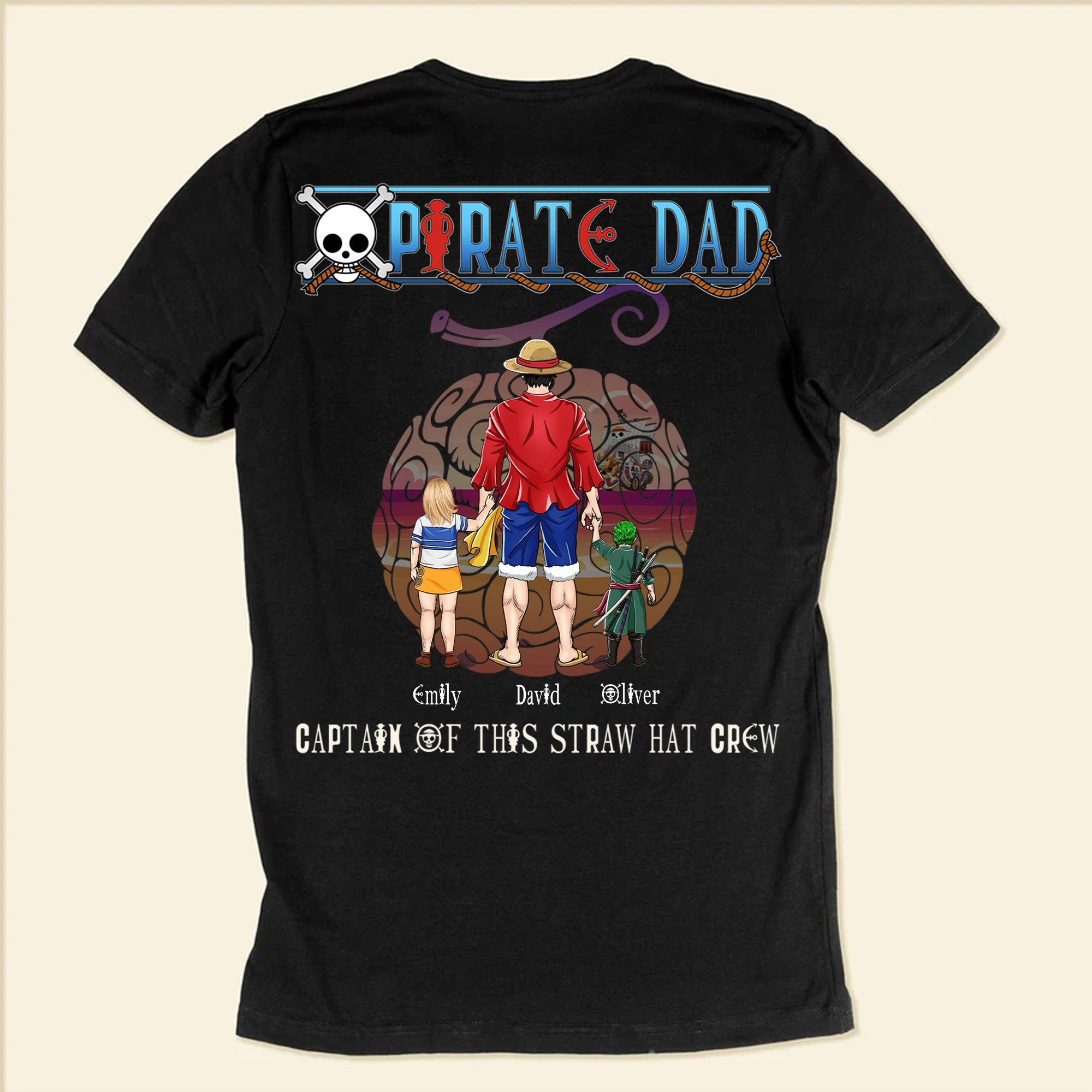 Personalized Pirate Dad Shirt Best Dad Ever Gift for Father's Day Cotton Apparel GradoCreations