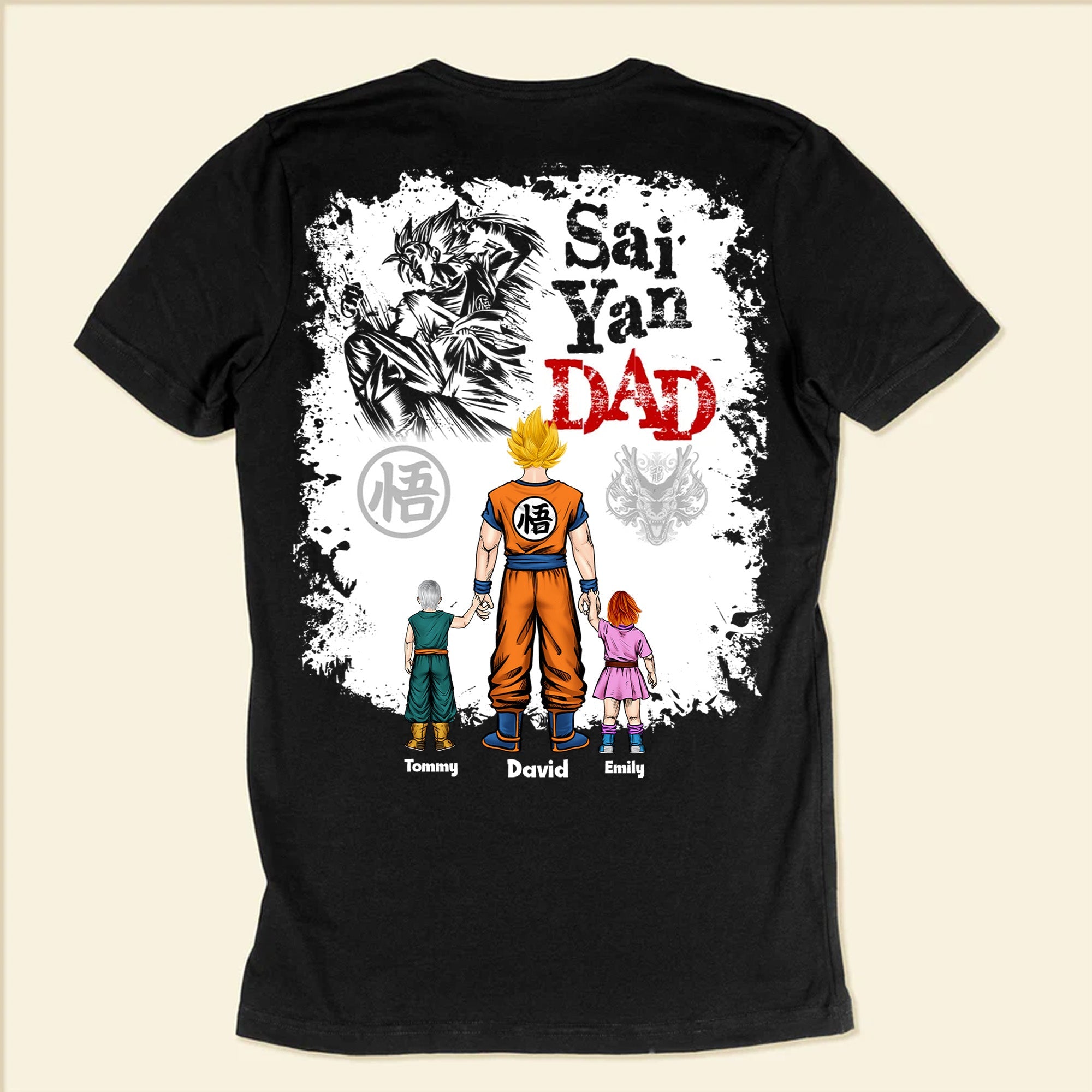 Personalized Goku Dad Shirt Custom Name Gift for Father's Day Cotton Apparel GradoCreations