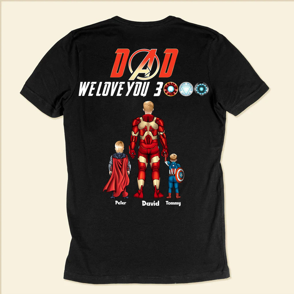 Personalized Superhero Dad T-Shirt Custom Name Gift for Father's Day Cotton Apparel GradoCreations