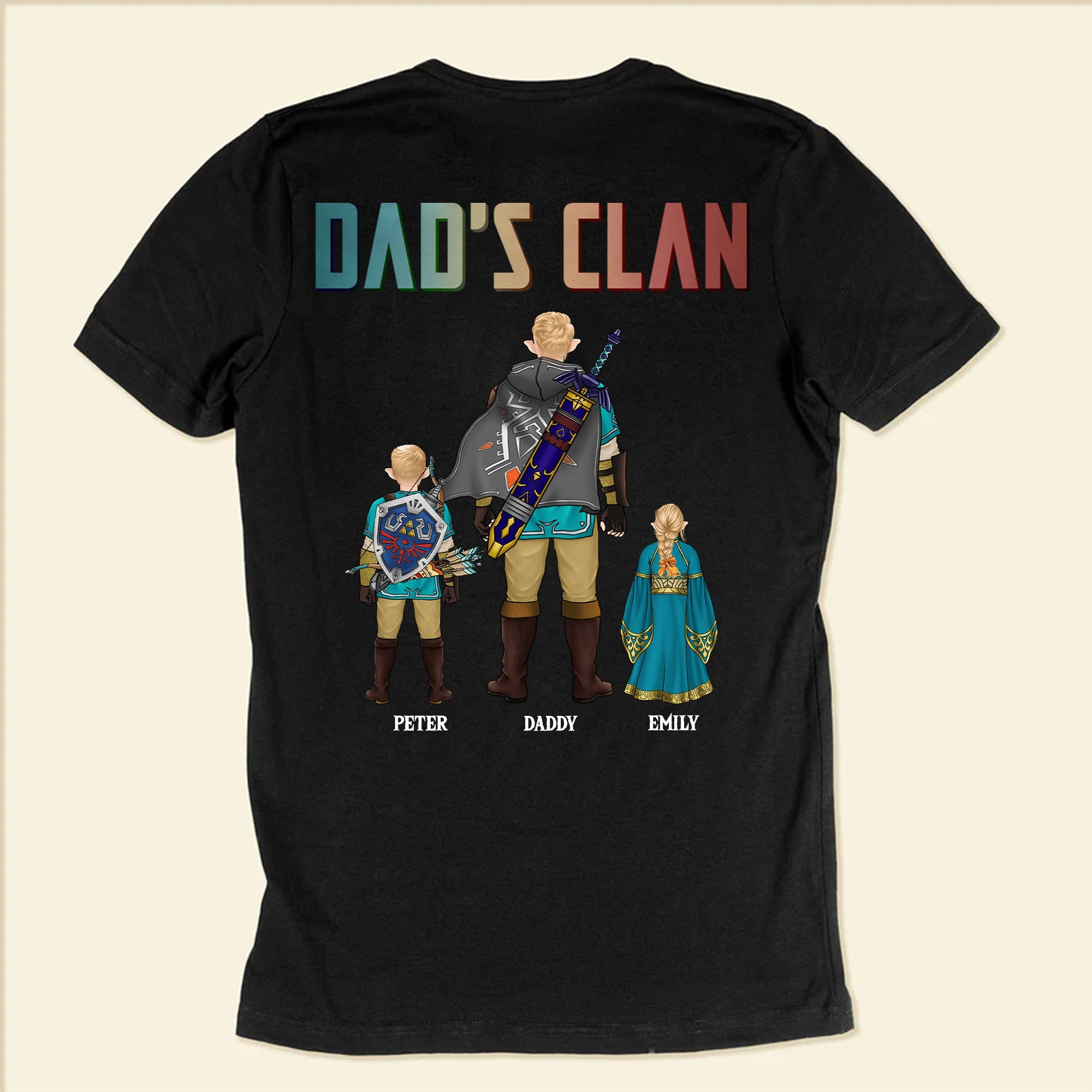 Personalized Father's Day Shirt for Dad with Zelda Design Cotton Apparel GradoCreations