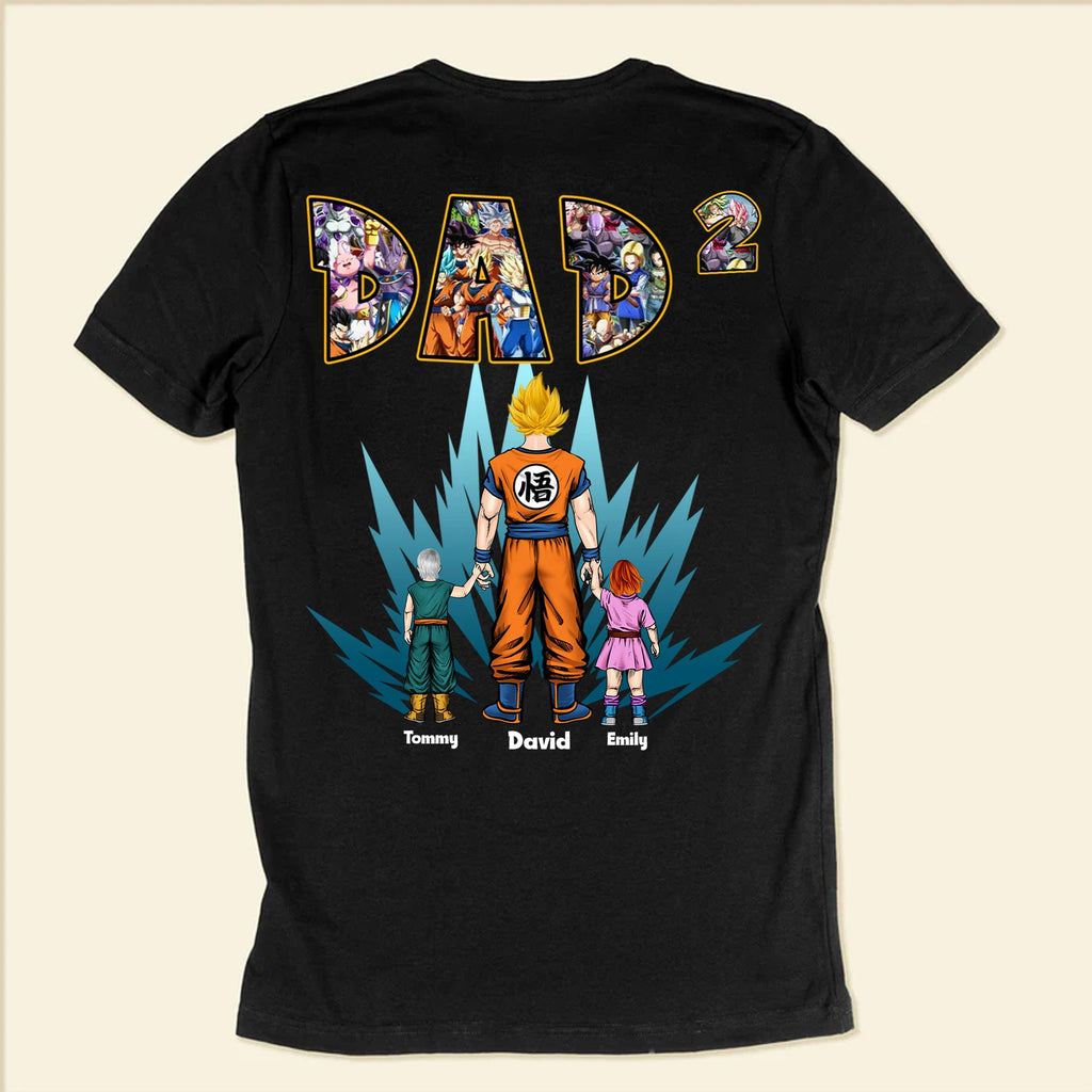 Personalized Saiyan Dad Shirt Custom Name Gift for Father's Day Cotton Apparel GradoCreations