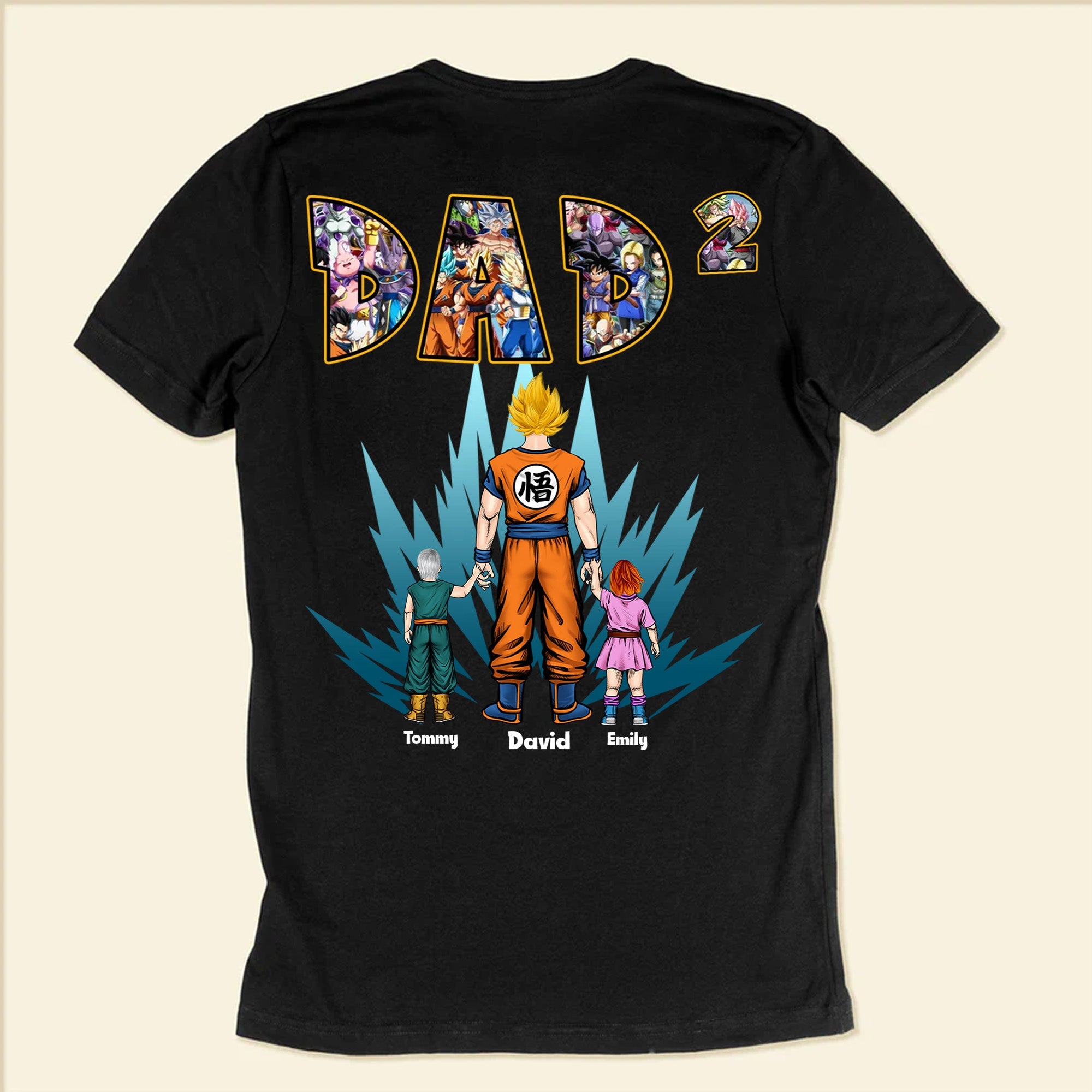 Personalized Saiyan Dad Shirt Custom Name Gift for Father's Day Cotton Apparel GradoCreations