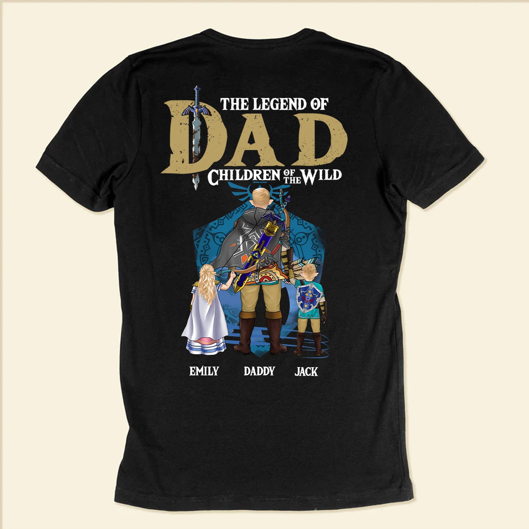 Personalized Legend Of Zelda Dad T-Shirt Gift for Father's Day Cotton Apparel GradoCreations