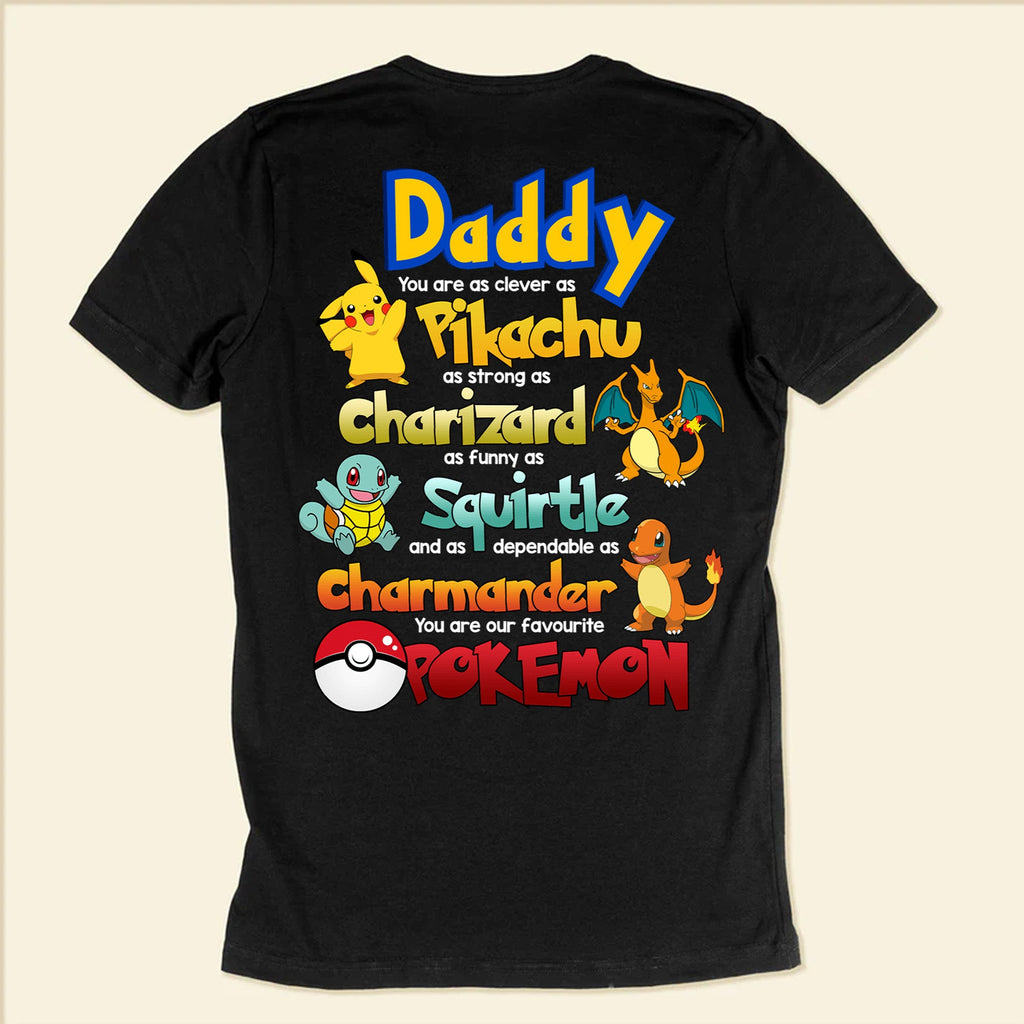 Personalized Funny Pokémon Dad Shirt Gift for Father's Day Cotton Apparel GradoCreations