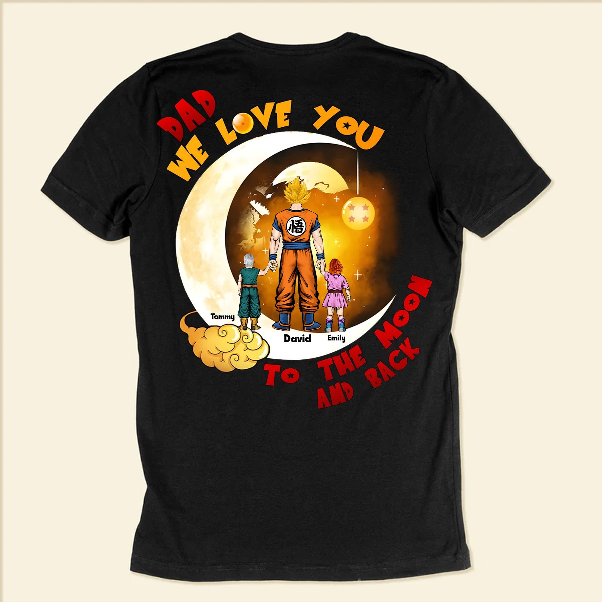 Personalized Dad Shirt We Love You To The Moon And Back Gift for Father's Day Cotton Apparel GradoCreations