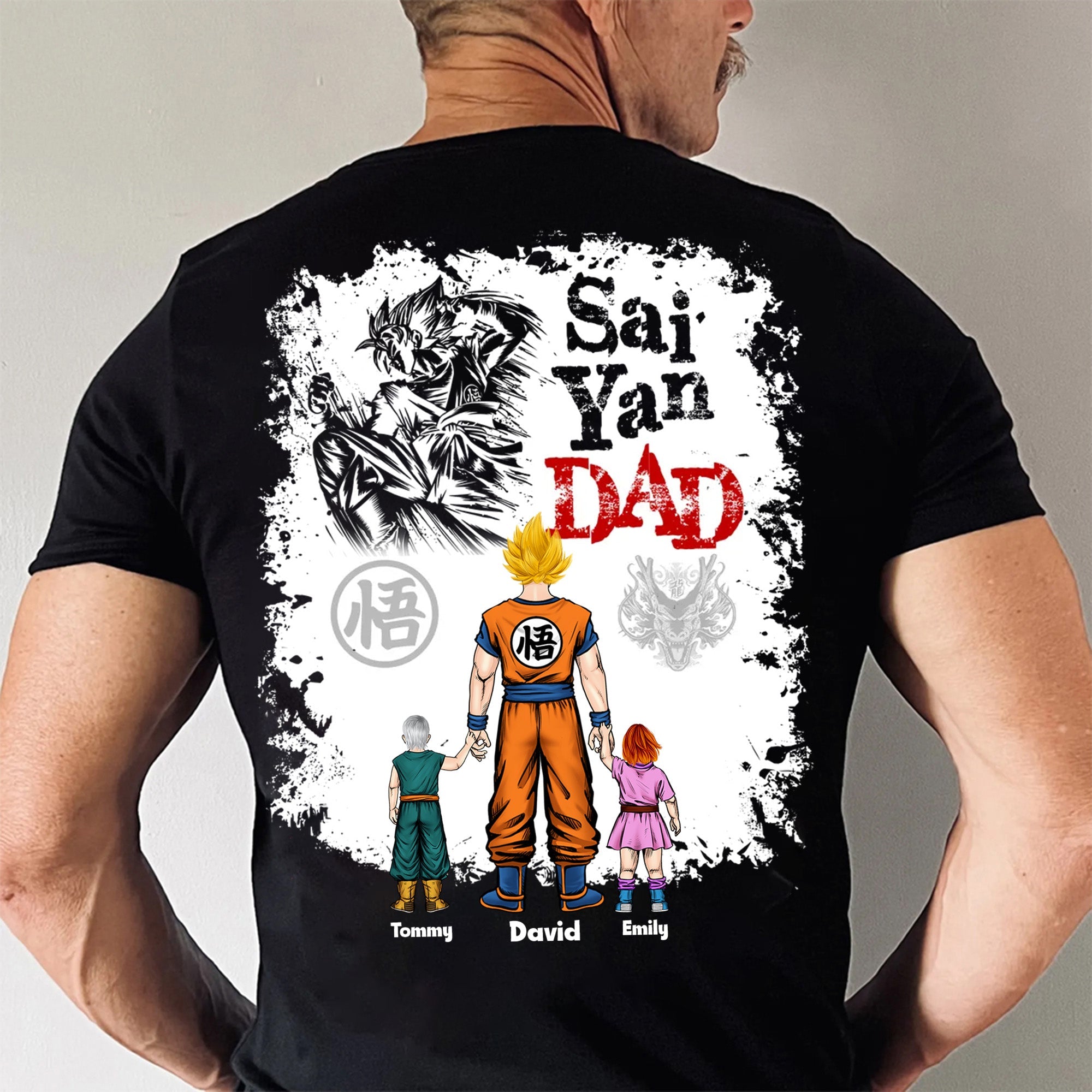 Personalized Goku Dad Shirt Custom Name Gift for Father's Day Cotton Apparel GradoCreations