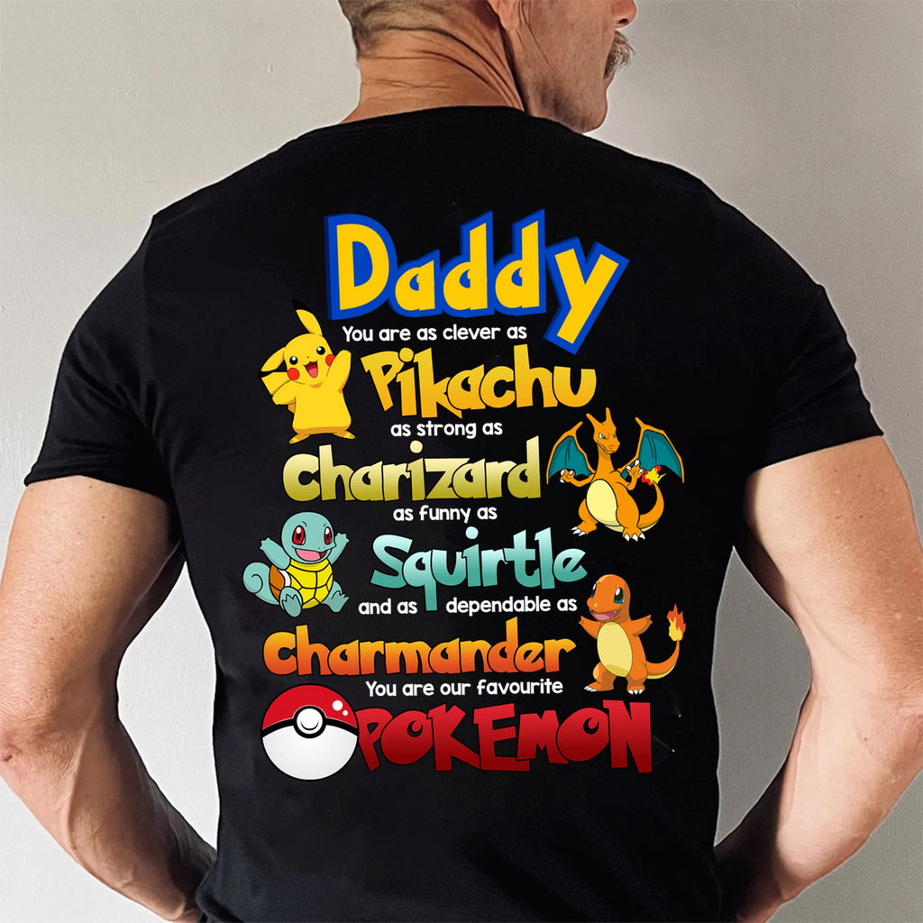 Personalized Funny Pokémon Dad Shirt Gift for Father's Day Cotton Apparel GradoCreations