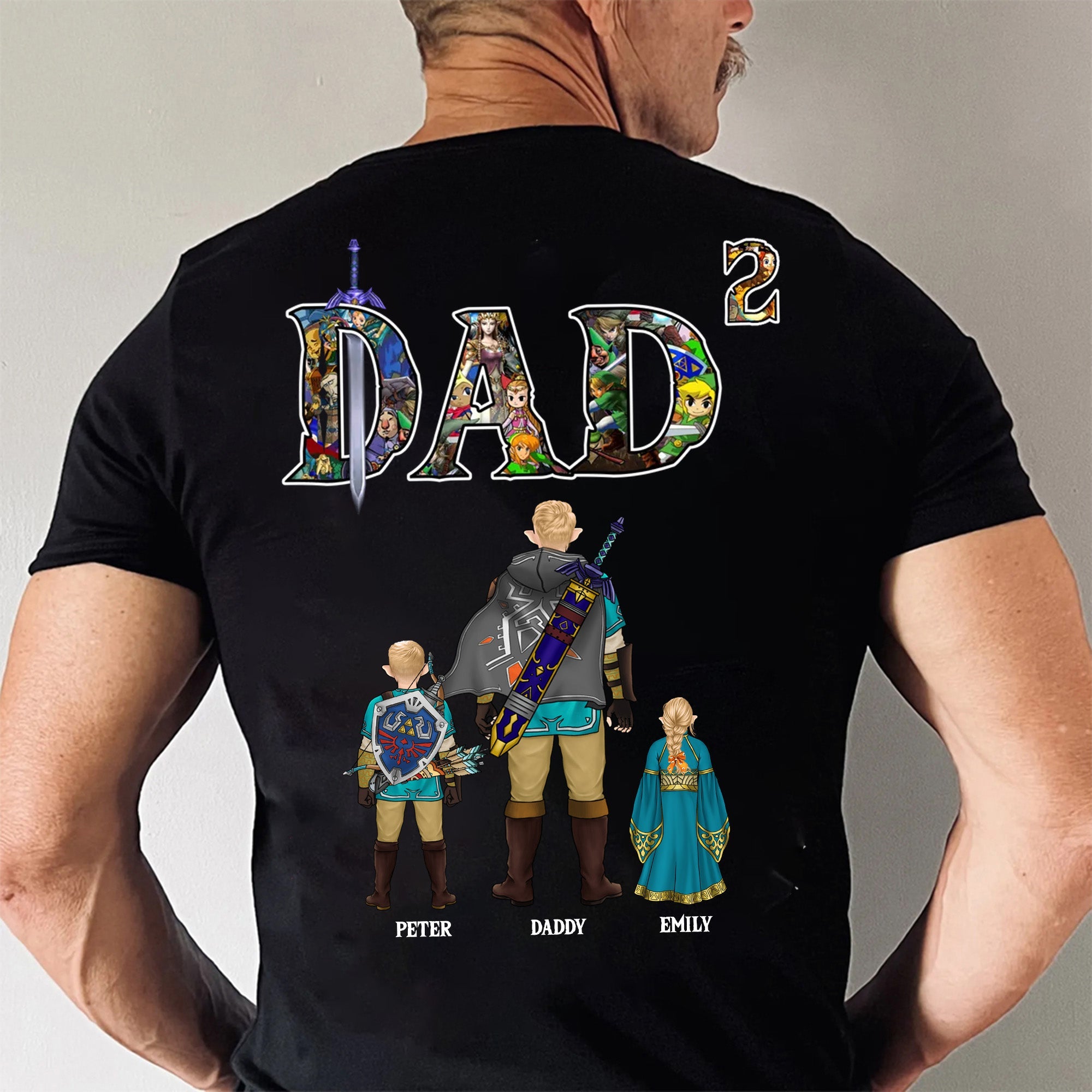 Personalized Super Dad Shirt Custom Name Gift for Father's Day Cotton Apparel GradoCreations