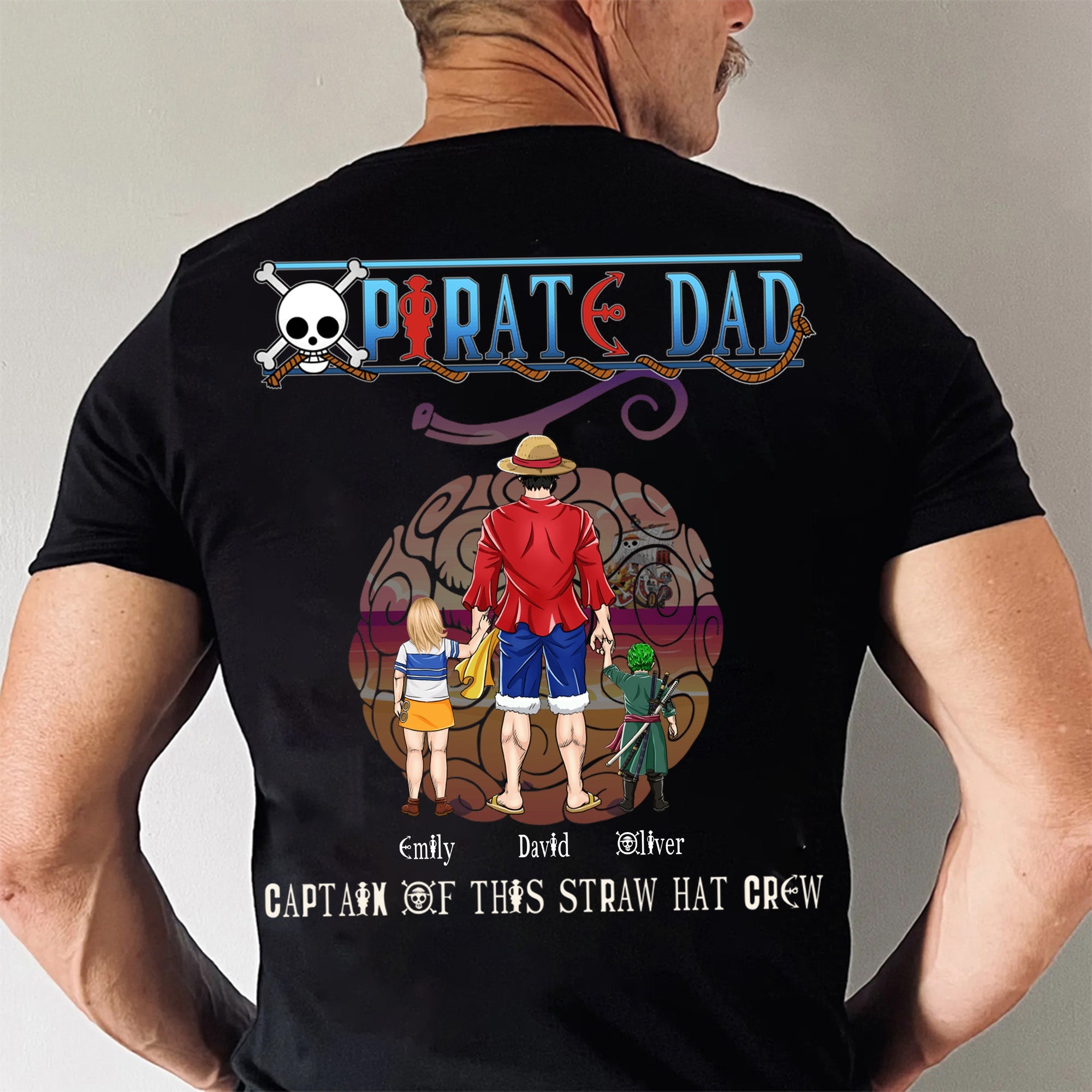 Personalized Pirate Dad Shirt Best Dad Ever Gift for Father's Day Cotton Apparel GradoCreations