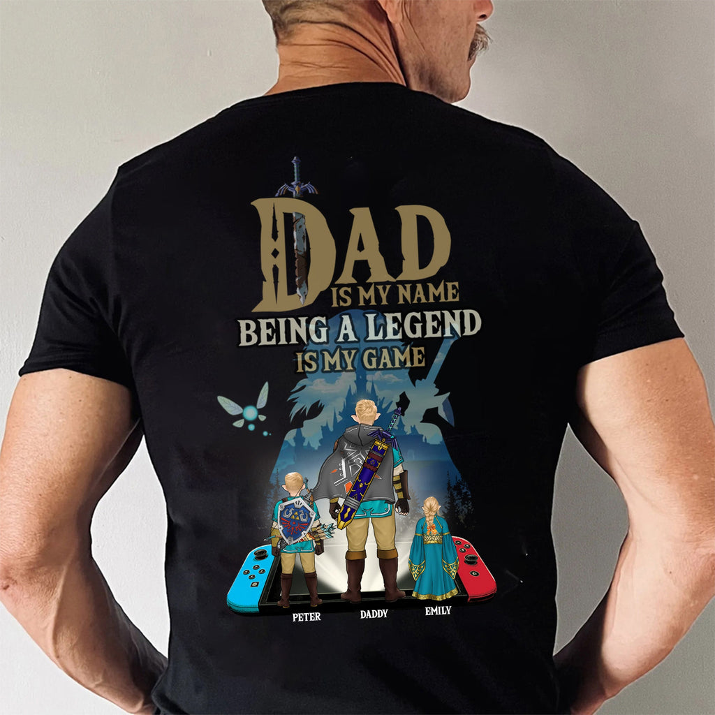 Personalized Legend Zelda Dad Shirt Custom Name Gift for Father's Day Cotton Apparel GradoCreations